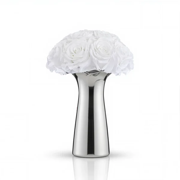 Bloom In Silver Vase Pure White Forever Flowers in Vase_01.webp