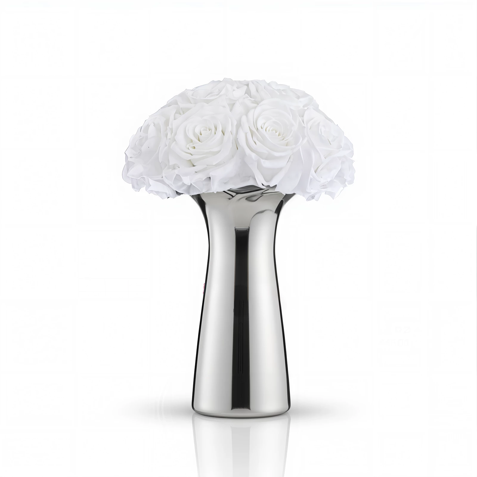 Bloom In Silver Vase Pure White Forever Flowers in Vase_01.webp