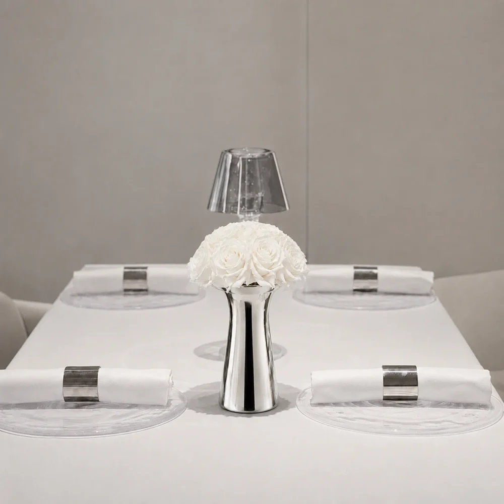 Bloom In Silver Vase Pure White Forever Flowers in Vase_03.webp