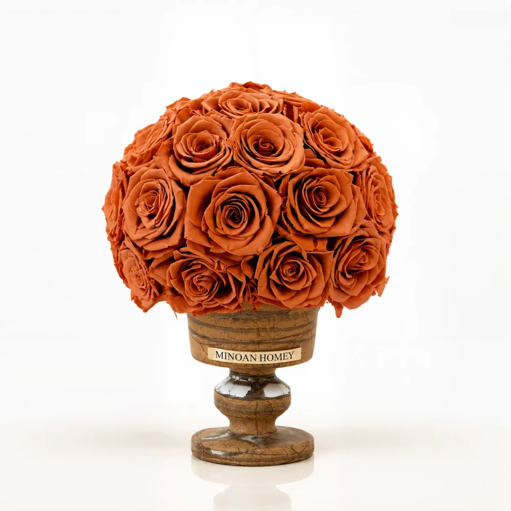Champagne ivory roses 31 flowers marble grace marble jade vase_02.webp