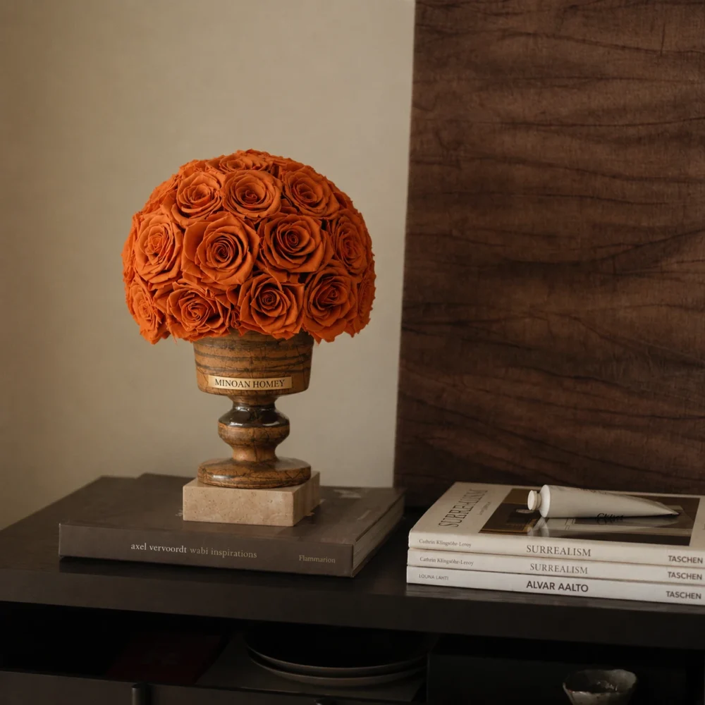 Champagne ivory roses 31 flowers marble grace marble jade vase_06.webp