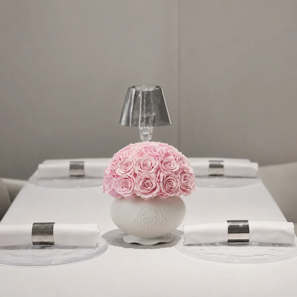 Pink roses 34 flowers porcelain bloom porcelain vase_06.webp