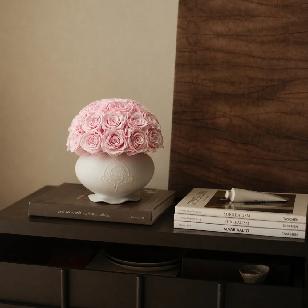 Pink roses 34 flowers porcelain bloom porcelain vase_07.webp