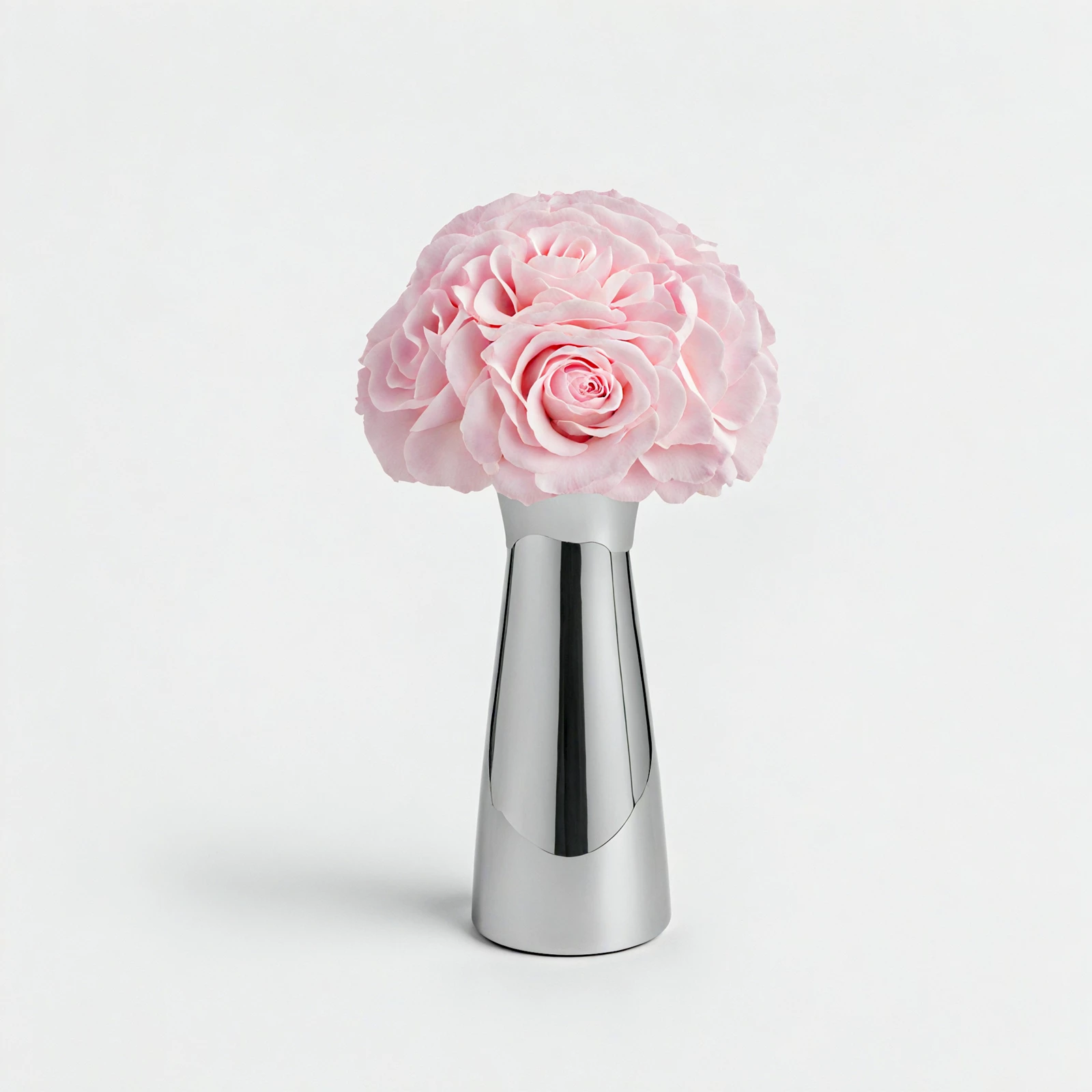 Pink roses silver bloom glass vase_03.webp
