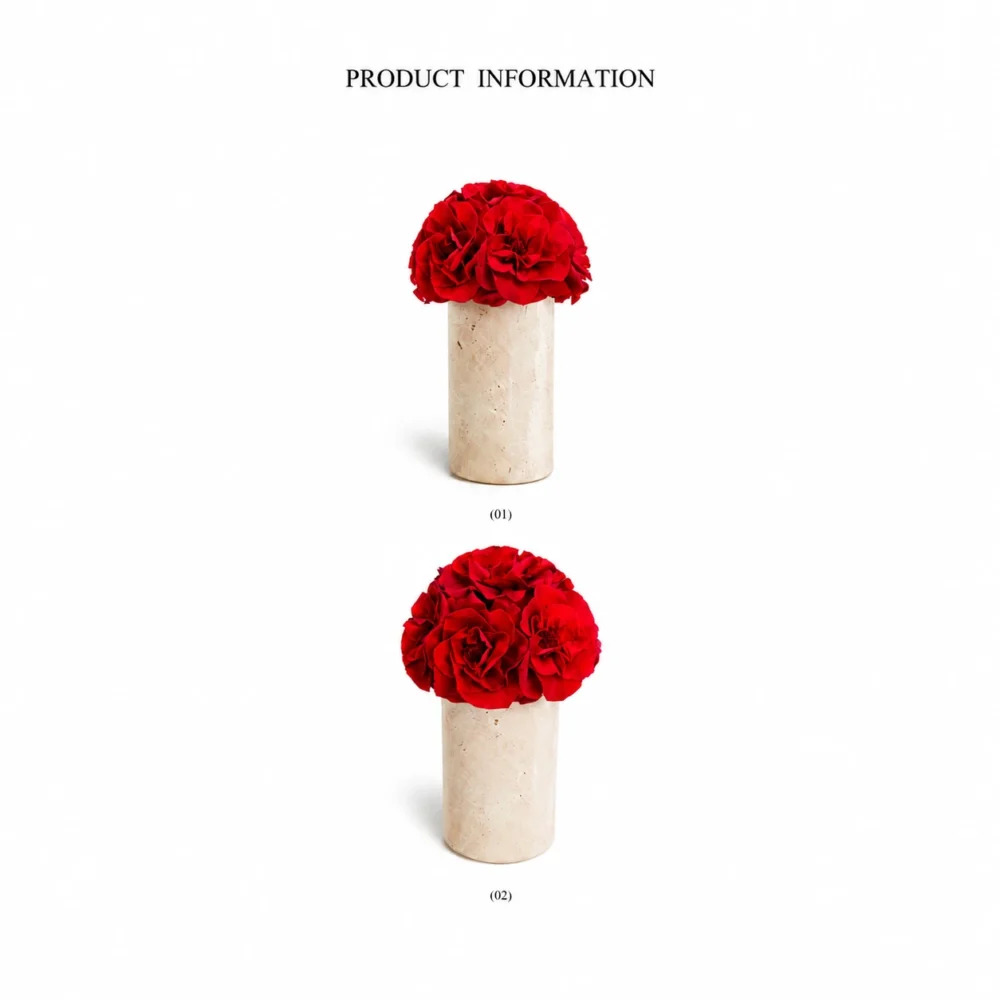 Red roses travertine series terre travertine vase 19.webp
