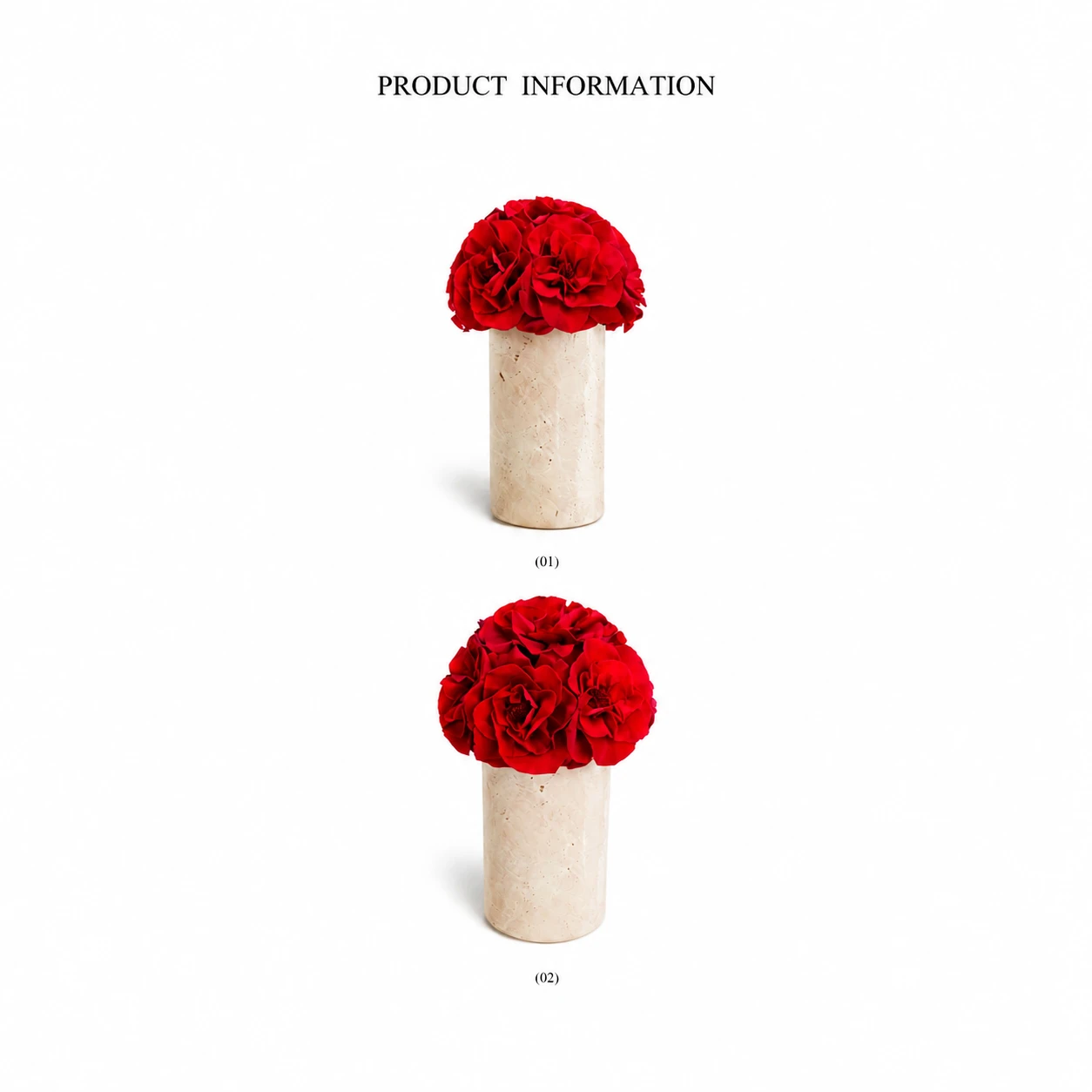 Red roses travertine series terre travertine vase 19.webp