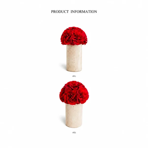 Red roses travertine series terre travertine vase 19.webp